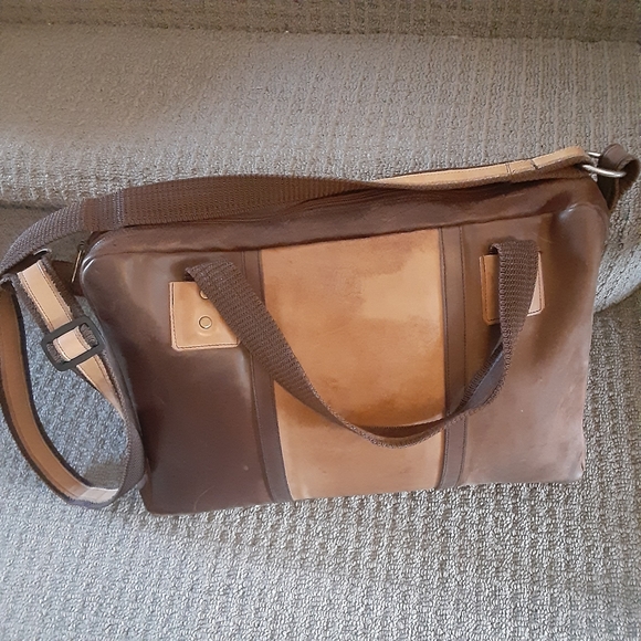Vintage Genuine Leather Travel Tote Bag -Brown - Picture 2 of 6
